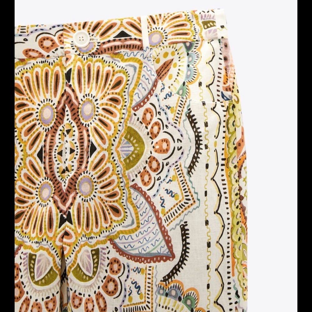 NWT ZARA Printed Flared Pants - Picture 4 of 8
